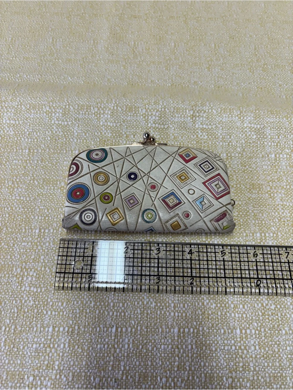 Skibur kabuki lipstick Cream Geometric Kiss-Lock Clutch. From Japan